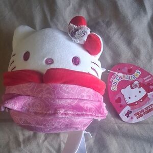 Hello Kitty Pink White Red Squishmallow Style Plush